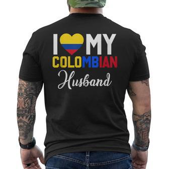 I Love My Colombian Husband Canada Flag Married Couple Men's T-shirt Back Print - Monsterry CA