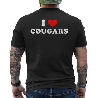 I Love Cougars I Heart Cougars Men's T-shirt Back Print - Seseable