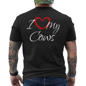 I Love My Cows I Heart My Cows Men's T-shirt Back Print - Monsterry