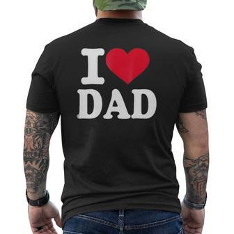 I Love Dad Heart Father's Day Mens Back Print T-shirt | Mazezy