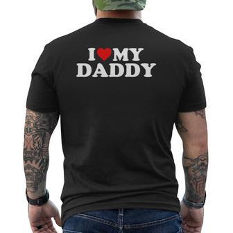 I Love My Daddy Red Heart Mens Back Print T-shirt | Mazezy