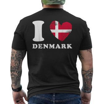 I Love Denmark Heart Flag Denmark Men's T-shirt Back Print - Thegiftio UK