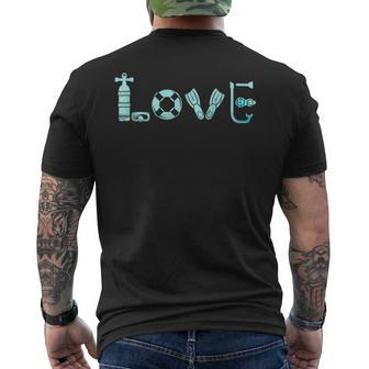 Love Love Diving Scuba Diving Freitdiving Apnoea Sea T-Shirt mit Rückendruck - Seseable