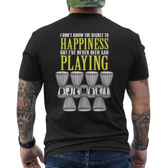 I Love Djembe Drumming Play African Drum Secret To Happiness Men's T-shirt Back Print - Monsterry