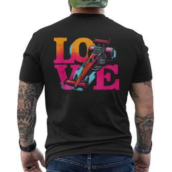 Love Drag Racing Vintage Colorful Drag Racing Cars Lover Men's T-shirt Back Print - Monsterry UK