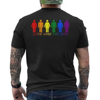 Love Who You Are Gay Pride Rainbow Lgbt Family Rainbow Flag Mens Back Print T-shirt - Seseable