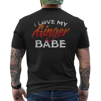 I Love My Ginger Babe Red Head Hair Cute Wife Men's T-shirt Back Print - Monsterry