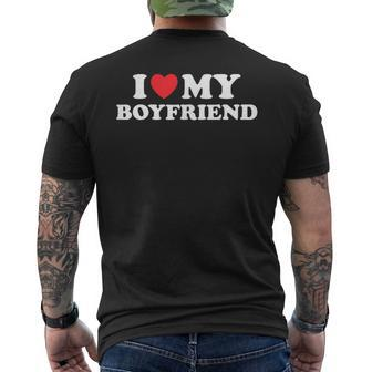 I Love My Girlfriend I Have A Boyfriend Matching Couple Men's T-shirt Back Print - Thegiftio UK