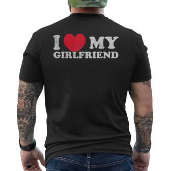 I Love My Girlfriend I Red Heart My Girlfriend Gf Lovebirds Men's T-shirt Back Print - Monsterry