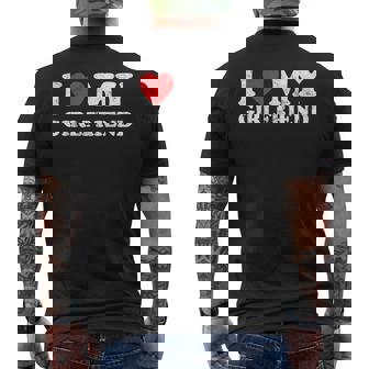 I Love My Girlfriend Retro Heart Men's T-shirt Back Print - Thegiftio