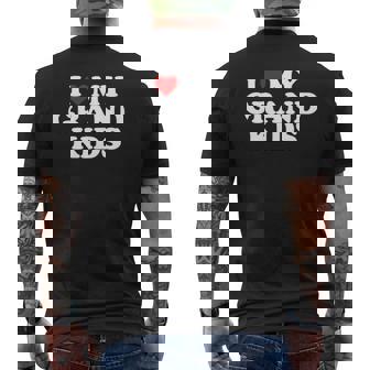 I Love My Grandkids Red Heart Mens Back Print T-shirt - Thegiftio UK