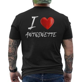 I Love Heart Antoinette Family Name T Men's T-shirt Back Print - Seseable