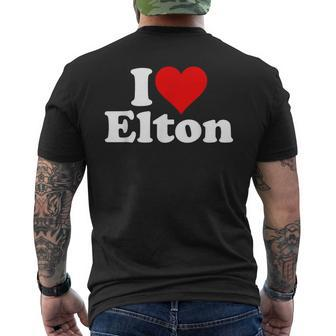 I Love Heart Elton Men's T-shirt Back Print - Seseable