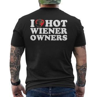 I Love Heart Hot Wiener Moms Dachshund Dog Joke Men's T-shirt Back Print - Monsterry DE