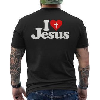 I Love Heart Jesus Christ Men's T-shirt Back Print - Monsterry AU