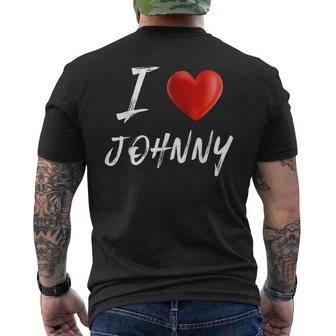 I Love Heart Johnny Family Name T Men's T-shirt Back Print - Seseable
