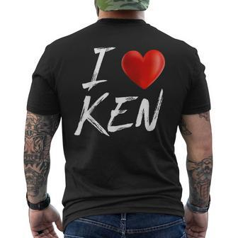 I Love Heart Ken Family Name T Men's T-shirt Back Print - Seseable