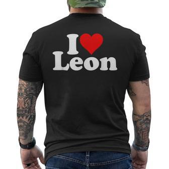 I Love Heart Leon Men's T-shirt Back Print - Seseable
