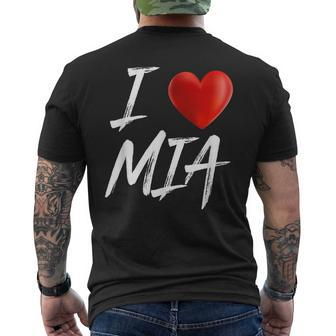 I Love Heart Mia Family Name T Men's T-shirt Back Print - Seseable