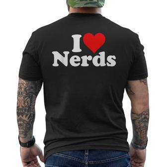 I Love Heart Nerds Geeks Men's T-shirt Back Print - Monsterry