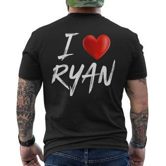 I Love Heart Ryan Family Name T Men's T-shirt Back Print - Seseable