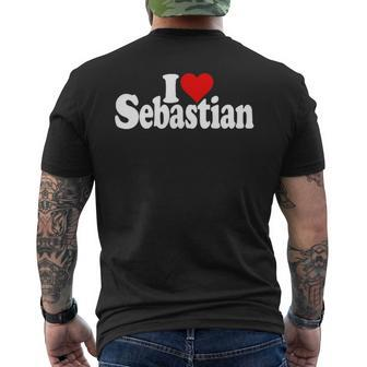 I Love Heart Sebastian Name On A Men's T-shirt Back Print | Mazezy UK