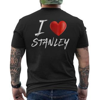 I Love Heart Stanley Family Name T Mens Back Print T-shirt - Seseable