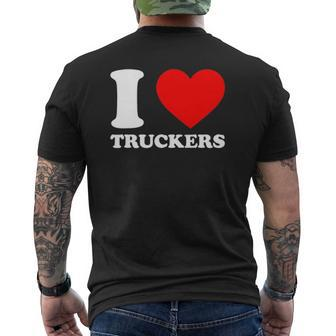 I Love Heart Truckers Canadian Truckers Support Freedom Convoy Mens Back Print T-shirt | Mazezy