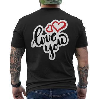 Love You Herzalentinstag Lieblingsmensch Partner Liebes T-Shirt mit Rückendruck - Seseable