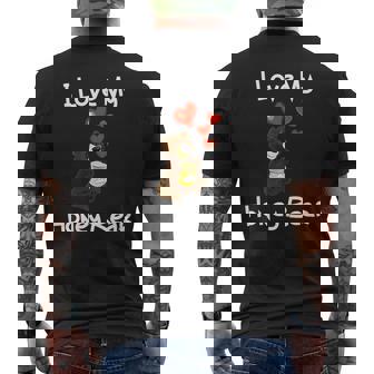 I Love My Honey Bear Hearts Mens Back Print T-shirt - Thegiftio