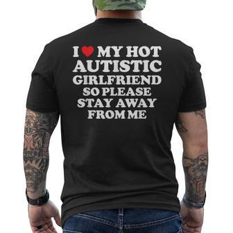 I Love My Hot Autistic Girlfriend I Heart My Hot Autistic Gf Men's T-shirt Back Print | Mazezy