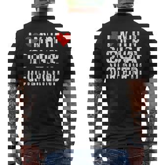 I Love My Hot Cougar Girlfriend Distressed Heart Men's T-shirt Back Print | Seseable UK