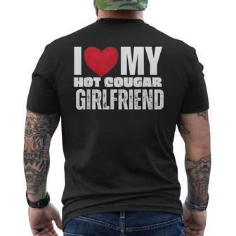 I Love My Hot Cougar Girlfriend Heart My Hot Cougar Gf Men's T-shirt Back Print - Seseable
