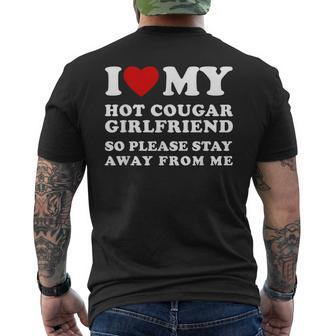 I Love My Hot Cougar Girlfriend So Please Stay Away From Me Men's T-shirt Back Print - Monsterry DE