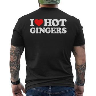 I Love Hot Gingers I Heart Hot Redheads Red Heads Men's T-shirt Back Print - Monsterry