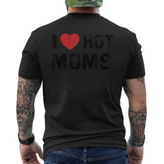 I Love Hot Moms Elegant Red Heart Love Moms Men's T-shirt Back Print - Monsterry AU