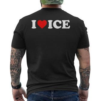 I Love Ice Heart Men's T-shirt Back Print - Monsterry