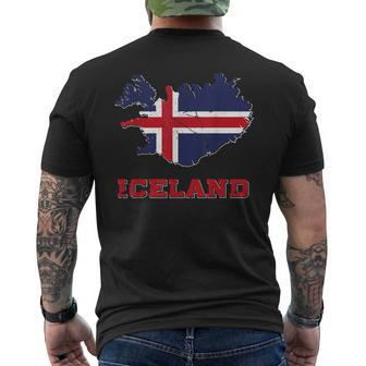 I Love Iceland Pride Flag Icelander Home Souvenir T Men's T-shirt Back Print - Monsterry