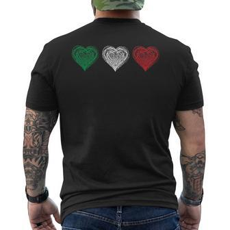 Love Italia Flag Hearts Italy Italian Italiano Men's T-shirt Back Print - Monsterry