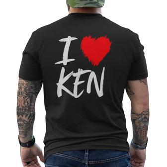 I Love Ken Kenneth Dad Son Husband Boyfriend Grandson Heart Mens Back Print T-shirt | Mazezy