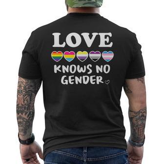 Love Knows No Gender Lgbtq Pride Love Knows No Gender Men's T-shirt Back Print - Monsterry DE