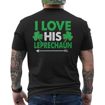 I Love His Leprechaun- St Patrick's Day Couples Men's T-shirt Back Print - Thegiftio