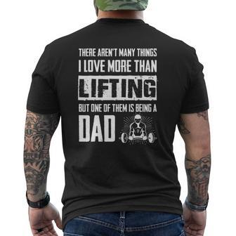 Love Lifting Dad Weightlifting Father Fitness Mens Mens Back Print T-shirt | Mazezy