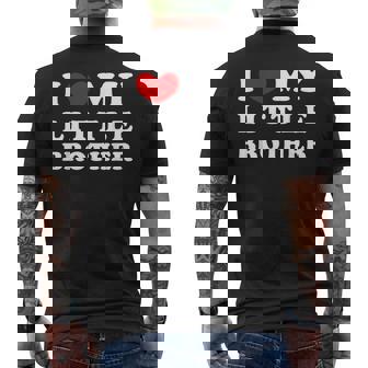 I Love My Little Brother I Heart My Little Brother Men's T-shirt Back Print - Monsterry