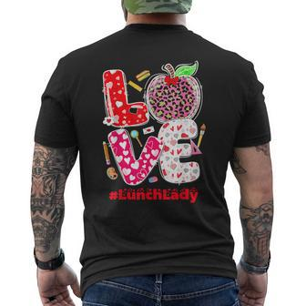 Love Lunch Lady Heart Valentine's Day Cafeteria Worker Men's T-shirt Back Print - Monsterry UK