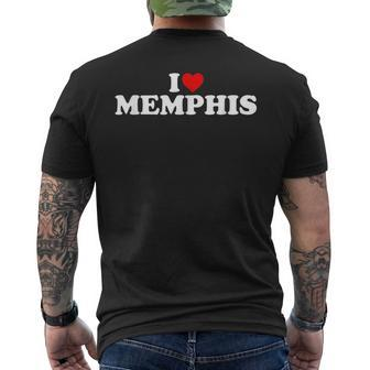 I Love Memphis Heart Men's T-shirt Back Print - Monsterry