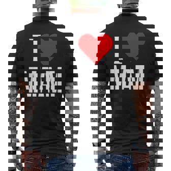 I Love Miami Red Heart Miami Florida Men's T-shirt Back Print - Monsterry