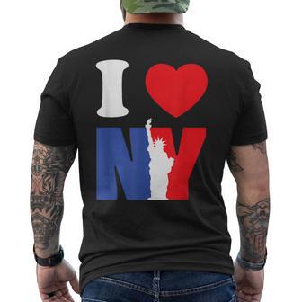 I Love The New York Statue Of Liberty Men's T-shirt Back Print - Monsterry DE