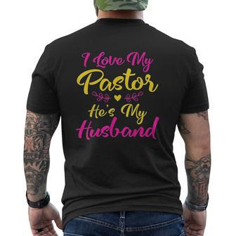 I Love My Pastor He's My Husband Mens Back Print T-shirt - Thegiftio
