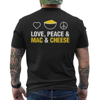 Love Peace And Mac And Cheese Mac N Cheese Men's T-shirt Back Print - Monsterry AU